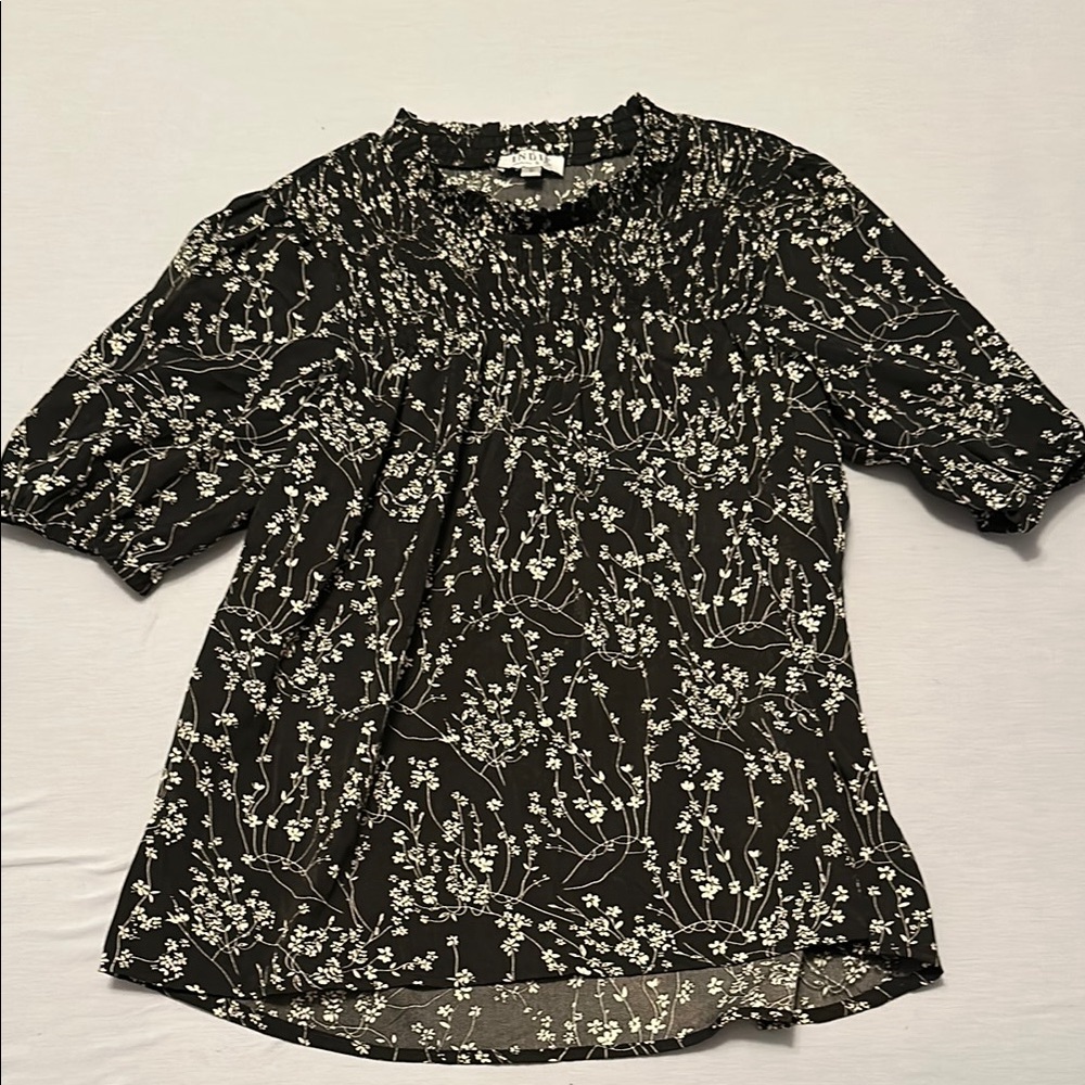 Floral Black Top